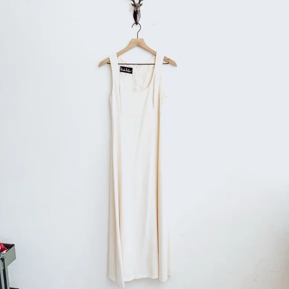 Nicole Miller Women's Cream Sleeveless Maxi Dress Size 12 - Picture 1 of 6